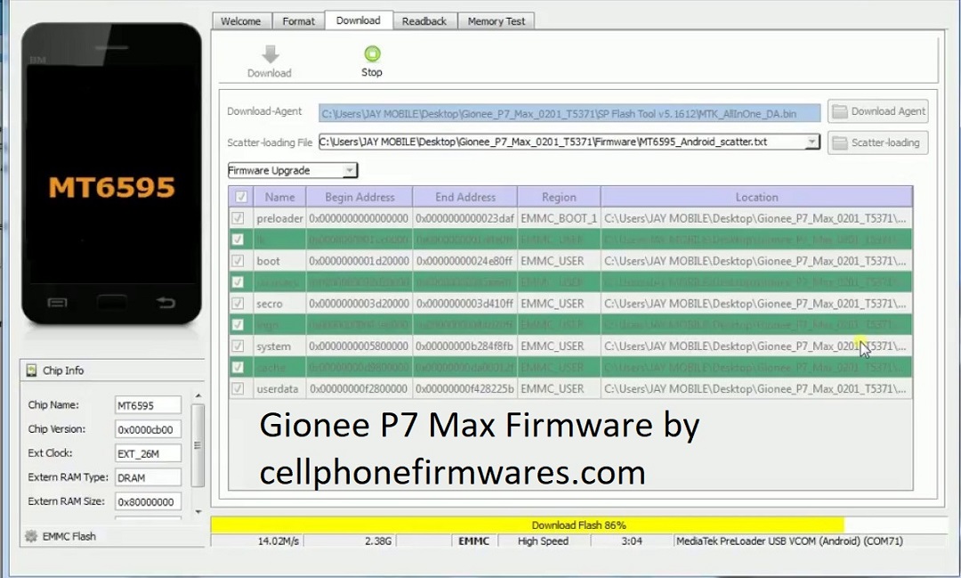 Gionee P7 Max Firmware
