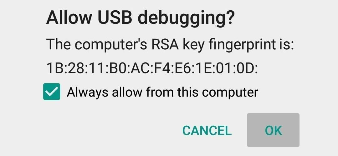 pop up to allow USB Debugging of walton primo gm3