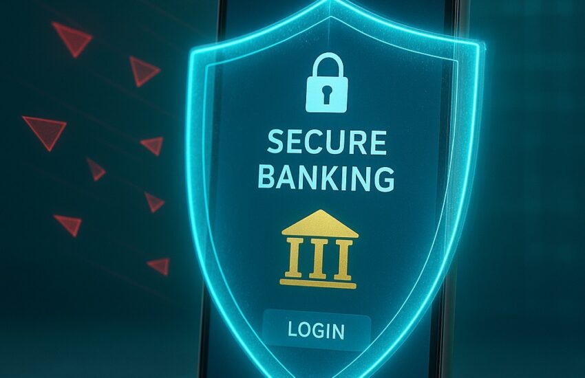 A smartphone protected by a digital shield, illustrating one of the top mobile security apps in 2025 for safe banking.